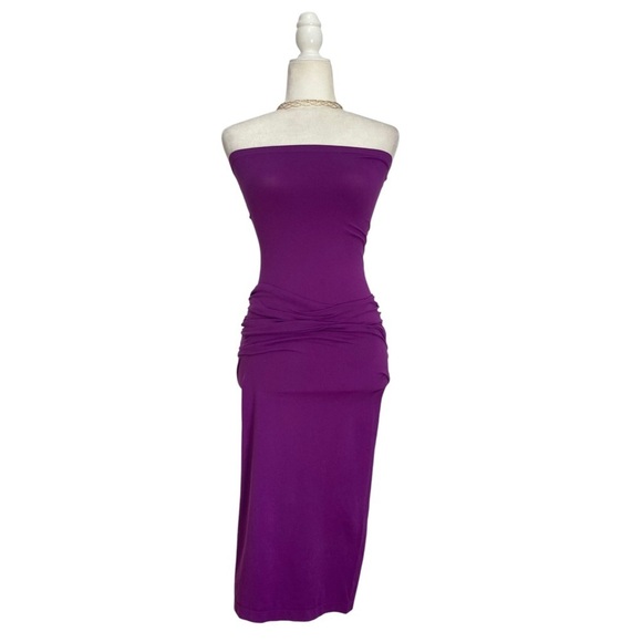 Wolford Fatal Dress Maxi Stretch Tube Dress Versatile in Magenta Hot Pink Purple - Picture 7 of 14